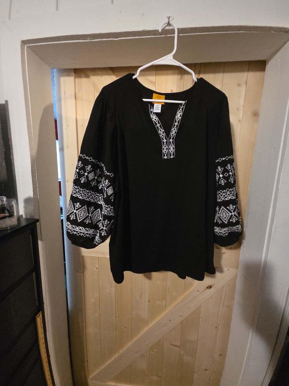 Ruby Rd. Embroidered Blouse Size 3X Black